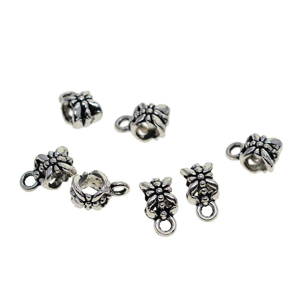 HOMYL 2x100Piece Tibetan Hanger Bail Tube Beads for Jewelry Making 4 Pcs