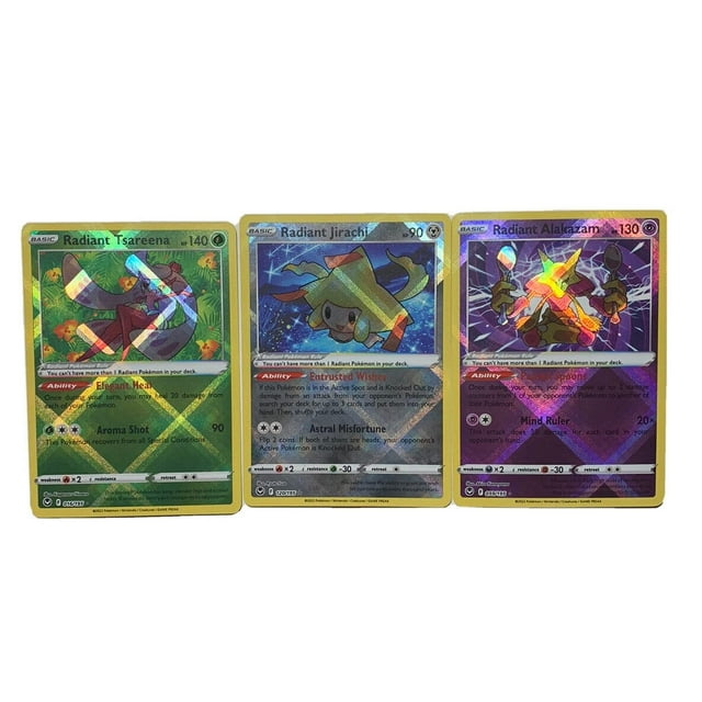 Lote de cartas Pokémon Radiant Alakazam/Jirachi/Tsareena Silver