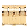 thumbnail image 1 of Small Jewelry Box, Zinc Alloy Trinket Box Sturdy Gold Color Retro Style  For Rings M 3.8x3.1x2.9in, 1 of 8