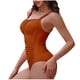 thumbnail image 4 of Trajes de baño de una pieza para mujer, traje de baño de bikini con tirantes y espalda descubierta de color liso para mujer, 4 of 7