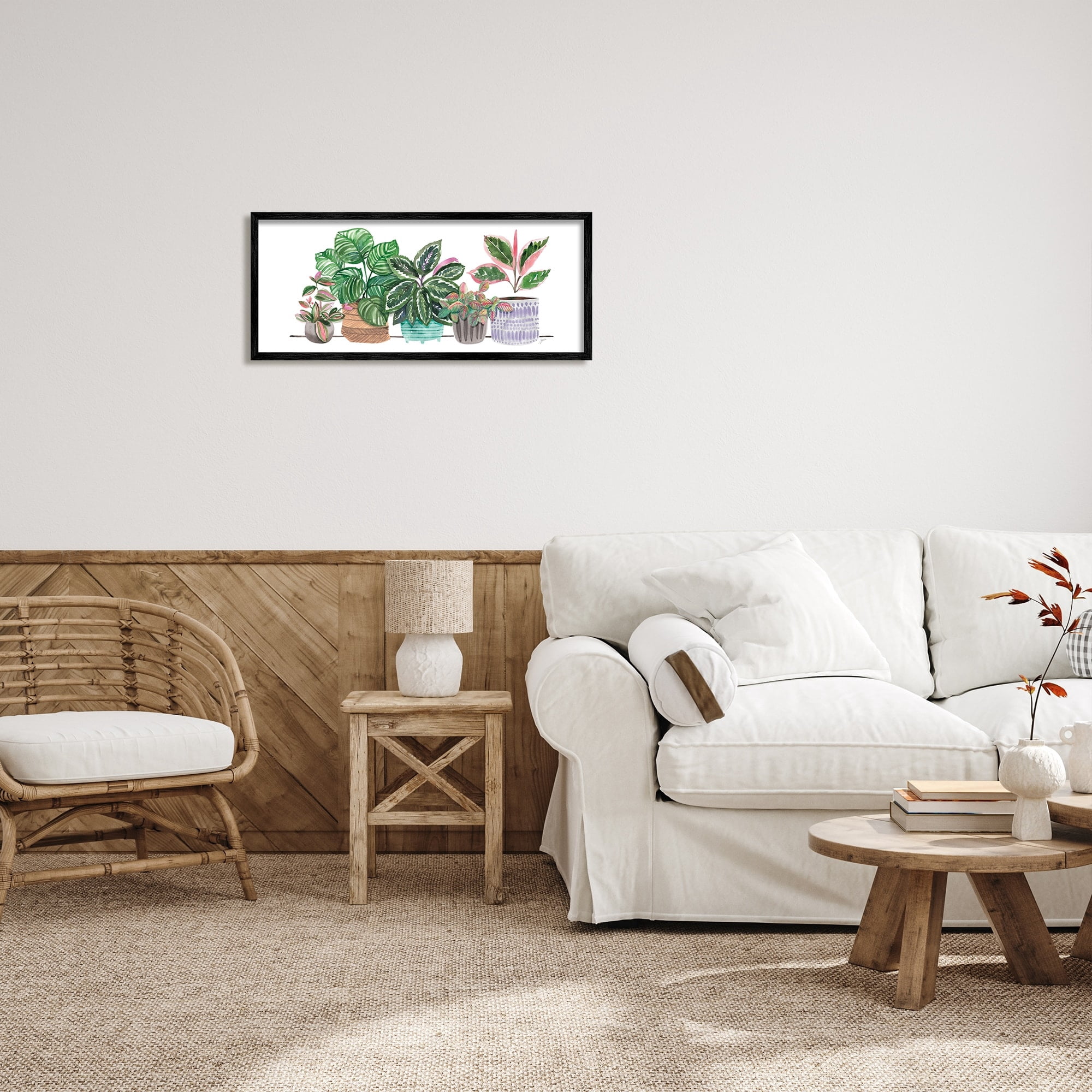 Stupell Industries Potted Plants Herbal Leaves Green Pattern Foliage, 30 x 13, Design by Karyn Panganiban