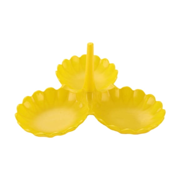 WeiLaiKeQi Fruit Holder Superimposed Portable Tea Snack Tray for Festival Banquet Party Yellow
