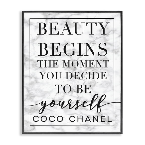 Stupell Industries Contemporary Beauty Begins Inspiring Quote Black Framed Giclee Art, 11 x 14, by Lil' Rue