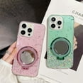 thumbnail image 3 of Glitter Case for iPhone 16 Case Sparkly Bling Cute with Stand Makeup Mirror Anti-Scratch Soft TPU Transparent Slim Fit Full Body Drop Protective Case for iPhone 16 6.1 inch Star Pink, 3 of 10