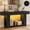 Black, variant on Homieasy 63" Farmhouse Console Table - Natural Oak, with Outlets, LED Lights & 2-Tier Storage, Unique Geometric Pattern Sofa Table for Living Room, Hallway, Foyer