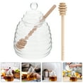thumbnail image 4 of honey jar Glass Honey Jar with Dipper and Lid - Food Storage Canister (5.24X3.94X3.94Inch), 4 of 10