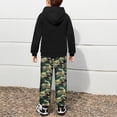 thumbnail image 5 of Tisuna Boys 2 Pieces Tracksuit Outfit Set Child Color Block Long Sleeve Hoodie And Jogger Pants Set Comfortable Casual Little Boys Child School Holiday Sport Wear Black, 5 of 5