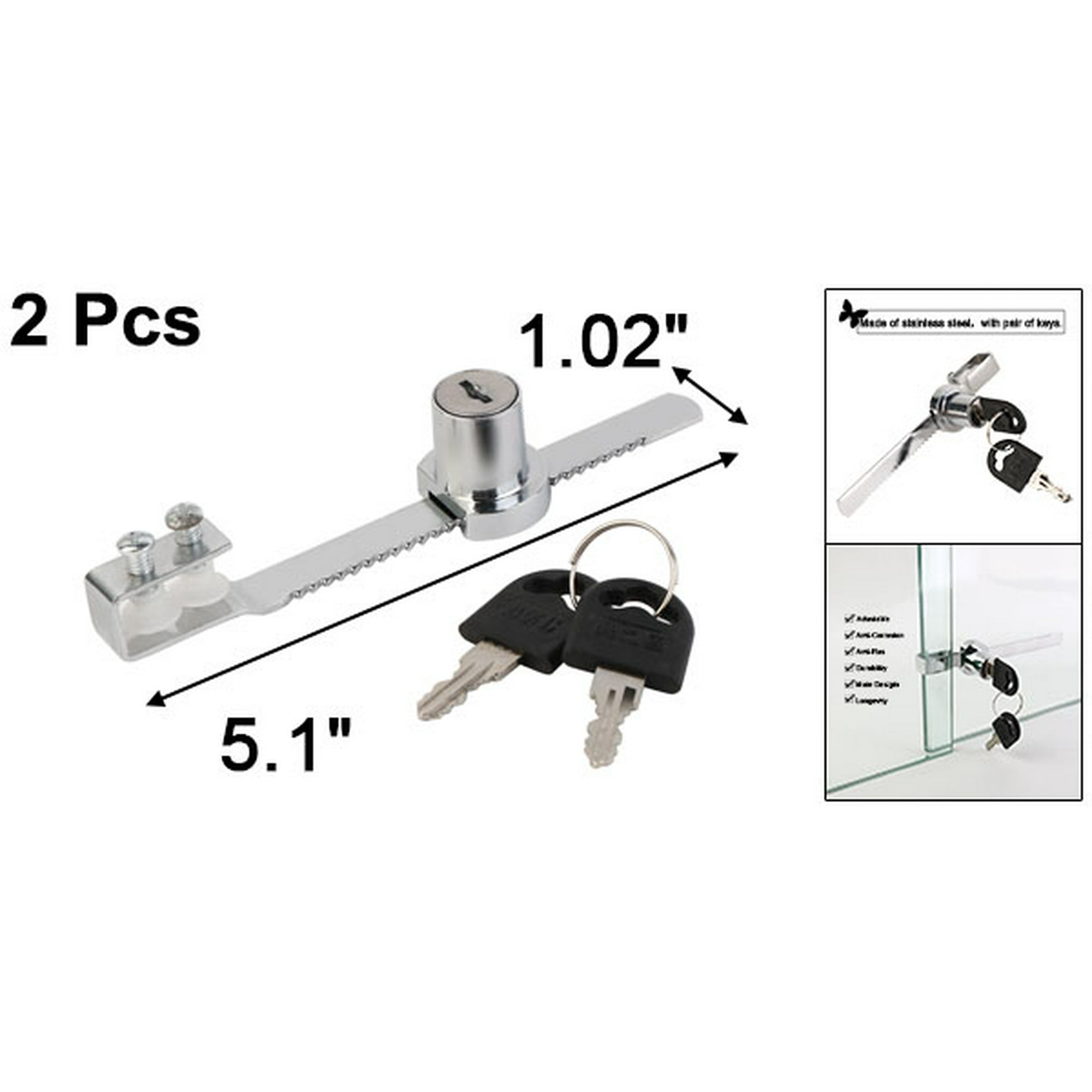 Toilet Stainless Steel Cabinet Display Case Glass Showcase Lock W