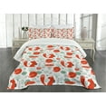 thumbnail image 3 of Ambesonne Animal Quilted Bedspread Set 3 Pcs, Squirrel and Fox Woods Tea, King Size, Reseda Green Dark Brown, 3 of 5