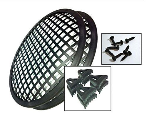 1 Pair 6 Grill Waffle Speaker Sub Woofer Grills with 8 Clips and 8 Screws 