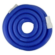 NORTHLIGHT Pool Central Blow-Molded PE In-Ground Swimming Pool Vacuum Hose with Swivel Cuff 18' x 1.25" - Blue