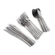 thumbnail image 1 of de cubiertos de plástico de 18 piezas, desechables, 8 tenedores de plástico, 8 cucharas de plástico, 8 cubiertos de plástico, de utensilio Plata Macarena Cubiertos Cubiertos Desechables, 1 of 8