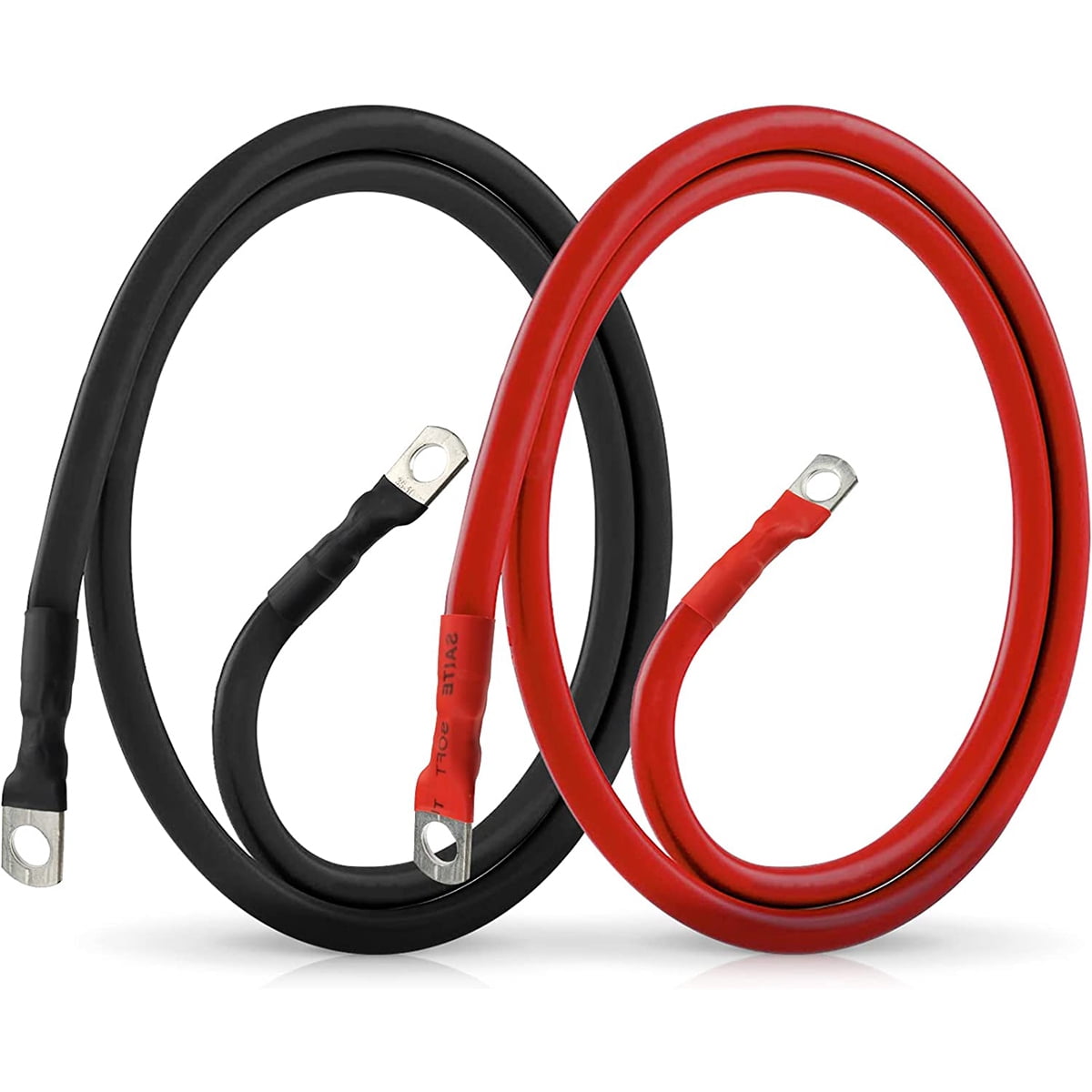 verlacod 2AWG 2inch Gauge Battery Cable Set with 3/8inch Lugs Durable Battery Power Inverter Cable Professional Copper Power Inverter Wire Boat Battery Cable for Car Marine Solar RV Boat