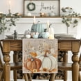 thumbnail image 2 of Sm:)e White Flowers and Pumpkin Fall Table Runner 13x72 Inch, Thanksgiving Holiday Dining Room Party Decoration, 2 of 7