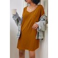 thumbnail image 2 of Ekouaer Womens Tshirt Nightgown Cotton V Neck Sleepshirts Comfy Casual Nightshirt for Women, 2 of 6