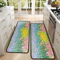 thumbnail image 4 of Kitchen Rugs Sets Of 2,Pioneer Flower Floral Print Pattern Anti Fatigue Kitchen Mat Rugs Non Slip Washable,Decorative Kitchen Floor Mats for Kitchen,Sink,Laundry,17"x47"+17"x47", 4 of 5
