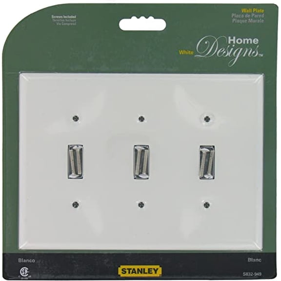 Stanley National S832-949 Home Designs V8000 Triple Switch Plate, White
