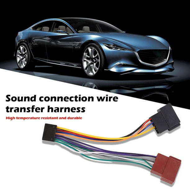 Arnés De Cableado Para KENWOOD 16 Pin ISO Cableado Arnés Conector Adaptador Car Stereo Wire Loom