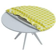 thumbnail image 3 of Sorfey Round Picnic Table Cover Checkered Fitted Tablecloth, Yellow 60" x 60", 3 of 9