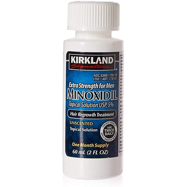Minoxidil 5% para crecimiento de barba y cabello Kirkland Tratamiento para 1 mes