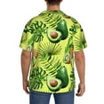 thumbnail image 5 of Vsdgher Kiwi and Avocado Print Men's Wrinkle Free Untucked Cuban Shirt Business Casual Button Down Shirts Short Sleeve Shirt, 5 of 7