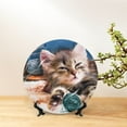 thumbnail image 6 of Wukai Playful Cat Print Decorative Plate for Display,Bone China Decorative Plate, Ceramic Dinner Plate with Stand, Vertical Ceramic Plate-6in, 6 of 6