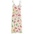 thumbnail image 5 of Flamingo Pattern Sleeveless Dress Woman Fashion Long Dresses Women's Summer Suit Dress Summer 2025 Women, 5 of 7