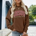 thumbnail image 2 of Women's Jesus Sweatshirt 2026 Fall Winter Crewneck Bible Verse Christian Sweat Shirts Pullover Top, 2 of 4