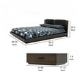 thumbnail image 5 of Noe Col King Size Bed with 2 Nightstands- Black Pillow Headboard- Brown, 5 of 6