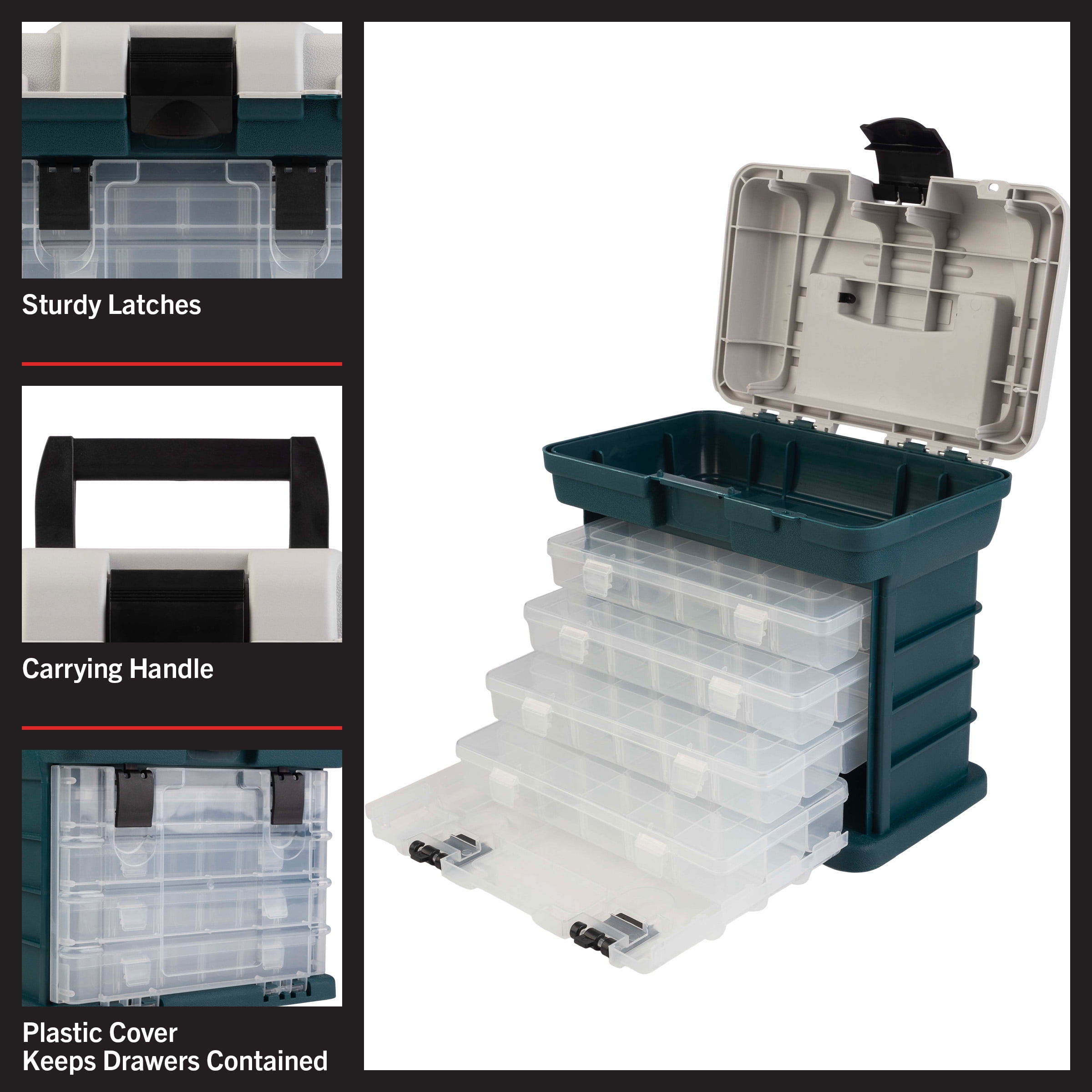Stalwart Lightweight Portability Tool Boxes and Organizers, Polypropylene Gray