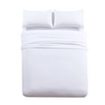 thumbnail image 3 of JML 4 Piece Bed Sheet Set King, White, Soft Microfiber Bed Sheet, Wrinkle, Fade Resistant, 3 of 5
