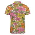 thumbnail image 5 of Retro 70s Hippie Flower Men Zipper T-shirt Summer Casual Short Sleeve T-shirt Top, 5 of 7