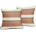 thumbnail image 2 of Brown Orange Striped Pillow Covers 16x16 Set of 2 Modern Boho Fall Stripe Pattern Cream Print Decorative Outdoor Pillowcases Holiday Farmhouse Throw Cushion Case Decor for Home Couch Sofa Bed, 2 of 6
