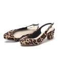 thumbnail image 2 of SACFOF Women's Pointed Toe Block Heel Pumps Slingback Chunky Slip On Low Mid Heel Closed Toe, 2 of 6