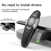 Wireless Presentation Remote 2.4GHz USB PPT Clicker Laser Pointer Presenter Windows Mac, Slide Control Presentation Clicker