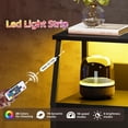 thumbnail image 4 of Eunos Petite Table de Chevet avec Poste de Recharge et DEL pour Chambre, Commode à 3 Tiroirs Noire avec Étagères de Rangement, 4 of 8