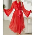 thumbnail image 5 of uublik Womens Bathrobe Soft Nightdress Bathrobe Nightgown Breathable Pajamas for Women Red, 5 of 6