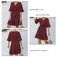 thumbnail image 1 of Vestido De Cintura Con Lazo Escalonado, Material De Poliéster, Manga Corta, Suelto, Cómodo, Vestido Con Volantes Para Negocios ANGGREK AC1711, 1 of 6