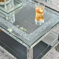 thumbnail image 3 of 39.5" W x 19.7" D x 19.7" H Crystal Mirror Coffee Table, 2-Layer Stainless Steel Frame, Silver Glossy Finish, Modern Rectangular Accent Table for Living Room, Office, Bedroom, Shop, Durable & Lightwe, 3 of 7