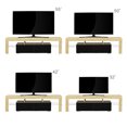 thumbnail image 3 of Bellemave TV Stand with LED Lights for 70 Inch, TV Table with 2 Storage, TV Console with Open Shelves, TV Cabinet for Living Room, Bedroom(Oak+Black), 3 of 12