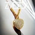 thumbnail image 2 of Collar corazon ZVEZDA chapa de oro amarillo 67 circonias, 2 of 4