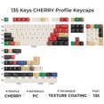 thumbnail image 1 of XVX Black Jade Cherry Profile PBT Keycaps Full Set (142-Keys) Translucent Keycaps (only keycap), 1 of 5