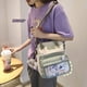 thumbnail image 4 of Sywqhk Mochila De Nailon Y Pvc Para Mujer, Bandolera De Color En Contraste Con Cremallera Para Mujer (Verde) Sywqhk Para estrenar, 4 of 9