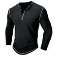 thumbnail image 3 of Caqnni Men's Henley Shirts pullovers Long Sleeve Casual Shirt Quick Dry Autumn and Winter Daily T-Shirts Running Workout Tops (Black,M), 3 of 6
