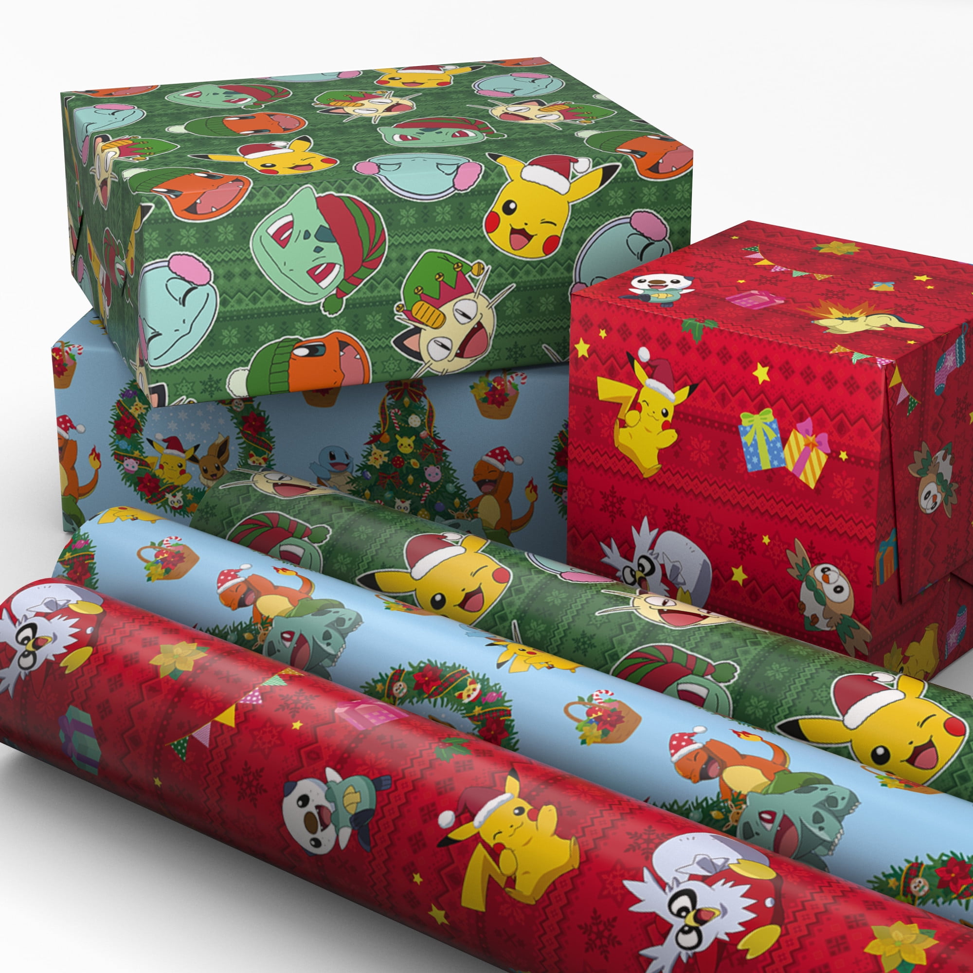 Pokemon 3-Pack Roll Wrap, Pokémon Holiday Wrap Trio