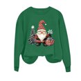 thumbnail image 5 of Christmas Sweatshirts for Women Embroidered Christmas Shirt Xmas Tree Gift Casual Long Sleeve Pullover Tops Green XL, 5 of 6