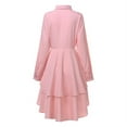 thumbnail image 4 of ZANZEA Women Asymmetrical Hem Shirt Lapel High Low Solid Color Buttons Pullover Blouse, 4 of 12