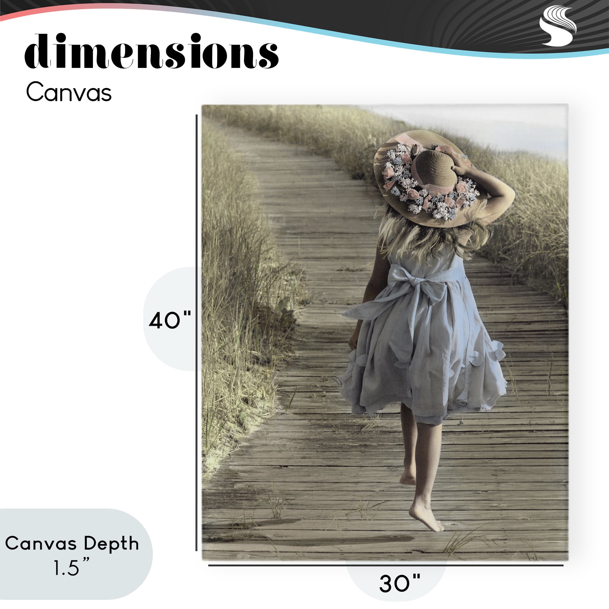 Stupell Industries Girl With Sun Hat Walking Canvas Wall Art, design by Kendra Dew