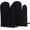 Black, variant on Clwellge 100% Cotton Oven Mitts,Terry Quilted Pattern Kitchen Oven Gloves Set, 2-Pack, Black