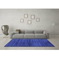 thumbnail image 3 of Ahgly Company Machine Washable Indoor Round Abstract Blue Contemporary Area Rugs, 3' Round, 3 of 4